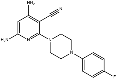 4,6-Diamino-2-[4-(4-fluoro-phenyl)-piperazin-1-yl]-nicotinonitrile,1142190-46-2,结构式