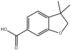 3,3-ジメチル-2,3-ジヒドロベンゾフラン-6-カルボン酸 化学構造式