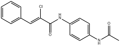 N-[4-(acetylamino)phenyl]-2-chloro-3-phenylacrylamide Structure