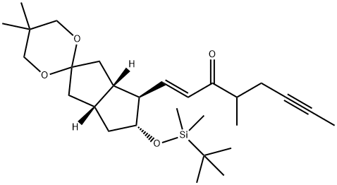 (1E)-1-[(3aS,4R,5R,6aR)-5-[[(1,1-Dimethylethyl)dimethylsilyl]oxy]hexahydro-5,5-dimethylspiro[1,3-dioxane-2,2(1H)-pentalen]-4-yl]-4-methyl-1-octen-6-yn-3-one Structure