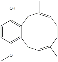 1-Benzocyclodecenol,5,8,9,12-tetrahydro-4-methoxy-7,11-dimethyl-, (6E,10Z)-|黄乳菇酚 A