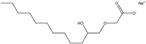 ナトリウム＝2-ヒドロキシドデシルオキシアセタート 化学構造式