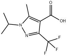1-Isopropyl-5-methyl-3-trifluoromethyl-1H-pyrazole-4-carboxylic acid,1210824-29-5,结构式