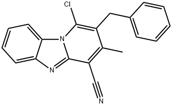 2-benzyl-1-chloro-3-methylbenzo[4,5]imidazo[1,2-a]pyridine-4-carbonitrile 化学構造式