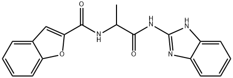 N-[1-(1H-benzimidazol-2-ylamino)-1-oxopropan-2-yl]-1-benzofuran-2-carboxamide 结构式