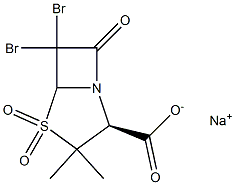 sodium (2S)-6,6-dibromo-3,3-dimethyl-7-oxo-4-thia-1-azabicyclo[3.2.0]heptane-2-carboxylate 4,4-dioxide 结构式