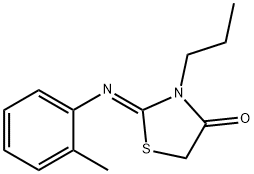 4-Thiazolidinone, 2-[(2-methylphenyl)imino]-3-propyl-, (2Z)- 化学構造式