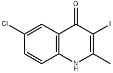 6-Chloro-3-iodo-2-methyl-1H-quinolin-4-one 化学構造式