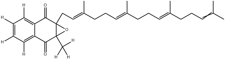 3,4,5,6-tetradeuterio-7a-[(2E,6E,10E)-3,7,11,15-tetramethylhexadeca-2,6,10,14-tetraenyl]-1a-(trideuteriomethyl)naphtho[2,3-b]oxirene-2,7-dione,1233937-43-3,结构式