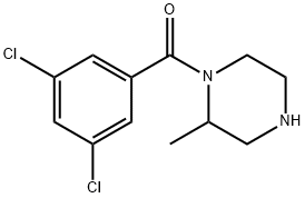 1-(3,5-dichlorobenzoyl)-2-methylpiperazine, 1240566-88-4, 结构式