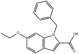 1-benzyl-6-ethoxy-1H-indole-2-carboxylic acid, 1240572-24-0, 结构式