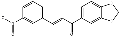 (E)-1-(1,3-benzodioxol-5-yl)-3-(3-nitrophenyl)prop-2-en-1-one 结构式