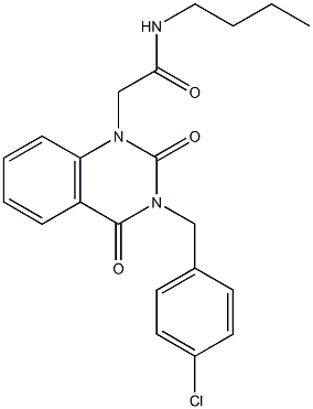 N-butyl-2-[3-[(4-chlorophenyl)methyl]-2,4-dioxoquinazolin-1-yl]acetamide 结构式