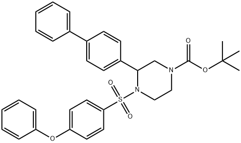 tert-butyl 3-{[1,1-biphenyl]-4-yl}-4-(4-phenoxybenzenesulfonyl)piperazine-1-carboxylate, 1253527-69-3, 结构式
