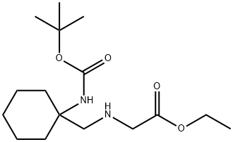 ethyl 2-{[(1-{[(tert-butoxy)carbonyl]amino}cyclohexyl)methyl]amino}acetate Structure