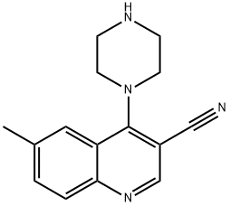 6-Methyl-4-piperazin-1-yl-quinoline-3-carbonitrile Struktur