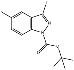 TERT-BUTYL 3-IODO-5-METHYL-1H-INDAZOLE-1-CARBOXYLATE Structure