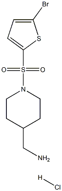 [1-(5-bromothiophen-2-yl)sulfonylpiperidin-4-yl]methanamine:hydrochloride Struktur