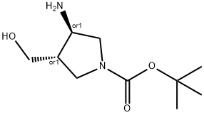 TRANS-TERT-BUTYL 3-AMINO-4-(HYDROXYMETHYL)PYRROLIDINE-1-CARBOXYLATE Struktur