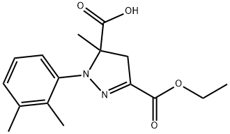 1-(2,3-dimethylphenyl)-3-(ethoxycarbonyl)-5-methyl-4,5-dihydro-1H-pyrazole-5-carboxylic acid Structure