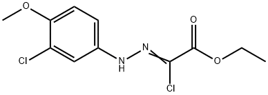(2Z)-2-クロロ-2-[2-(3-クロロ-4-メトキシフェニル)ヒドラジン-1-イリデン]酢酸エチル 化学構造式