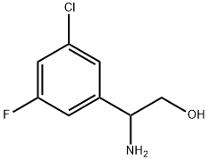 2-AMINO-2-(3-CHLORO-5-FLUOROPHENYL)ETHAN-1-OL Struktur