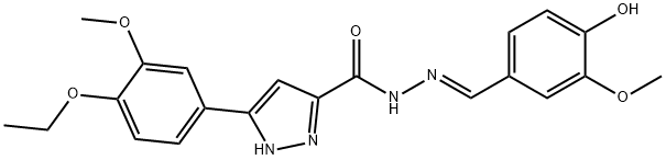(E)-3-(4-ethoxy-3-methoxyphenyl)-N-(4-hydroxy-3-methoxybenzylidene)-1H-pyrazole-5-carbohydrazide|