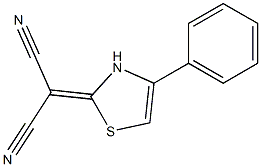 2-(4-苯基噻唑-2(3H)-亚基)丙二腈 结构式