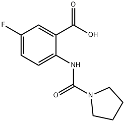 5-Fluoro-2-[(pyrrolidine-1-carbonyl)amino]benzoic acid 结构式