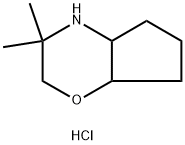 3,3-二甲基八氢环戊二烯[B][1,4]噁嗪盐酸盐, 1309976-16-6, 结构式