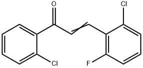 (2E)-3-(2-chloro-6-fluorophenyl)-1-(2-chlorophenyl)prop-2-en-1-one Struktur