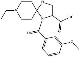 8-ethyl-4-(3-methoxybenzoyl)-1-oxa-4,8-diazaspiro[4.5]decane-3-carboxylic acid Structure