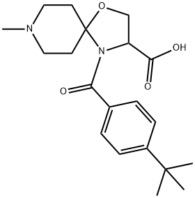 4-(4-tert-butylbenzoyl)-8-methyl-1-oxa-4,8-diazaspiro[4.5]decane-3-carboxylic acid, 1326810-43-8, 结构式