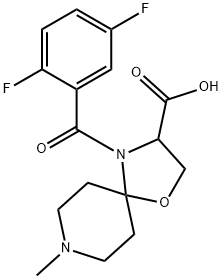 4-(2,5-difluorobenzoyl)-8-methyl-1-oxa-4,8-diazaspiro[4.5]decane-3-carboxylic acid,1326810-44-9,结构式