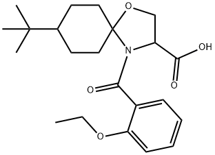 8-tert-butyl-4-(2-ethoxybenzoyl)-1-oxa-4-azaspiro[4.5]decane-3-carboxylic acid, 1326811-92-0, 结构式