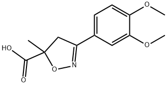3-(3,4-dimethoxyphenyl)-5-methyl-4,5-dihydro-1,2-oxazole-5-carboxylic acid 结构式