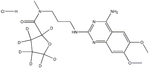 N-[3-[(4-amino-6,7-dimethoxyquinazolin-2-yl)amino]propyl]-2,3,3,4,4,5,5-heptadeuterio-N-methyloxolane-2-carboxamide:hydrochloride, 1346601-27-1, 结构式