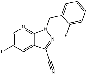 5-fluoro-1-(2-fluorobenzyl)-1H-pyrazolo[3,4-b]pyridine-3-carbonitrile Structure