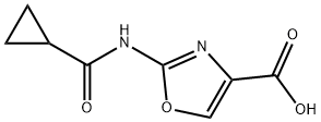 2-[(CYCLOPROPYLCARBONYL)AMINO]-1,3-OXAZOLE-4-CARBOXYLIC ACID, 1350989-20-6, 结构式