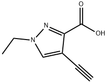 1-乙基-4-乙炔基-1H-吡唑-3-羧酸,1354704-82-7,结构式