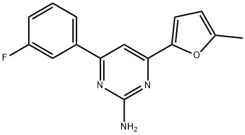 4-(3-fluorophenyl)-6-(5-methylfuran-2-yl)pyrimidin-2-amine, 1354937-77-1, 结构式