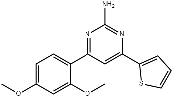 4-(2,4-dimethoxyphenyl)-6-(thiophen-2-yl)pyrimidin-2-amine Structure