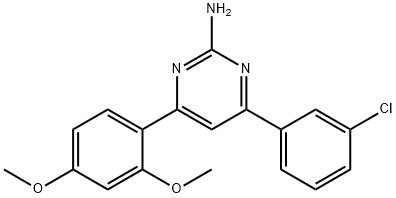 4-(3-chlorophenyl)-6-(2,4-dimethoxyphenyl)pyrimidin-2-amine 结构式