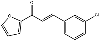 (2E)-3-(3-chlorophenyl)-1-(furan-2-yl)prop-2-en-1-one 化学構造式