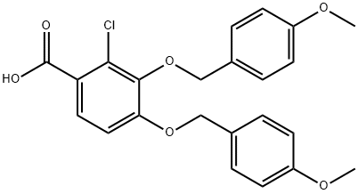 2-chloro-3,4-bis(4-methoxybenzyloxy)benzoic acid Struktur