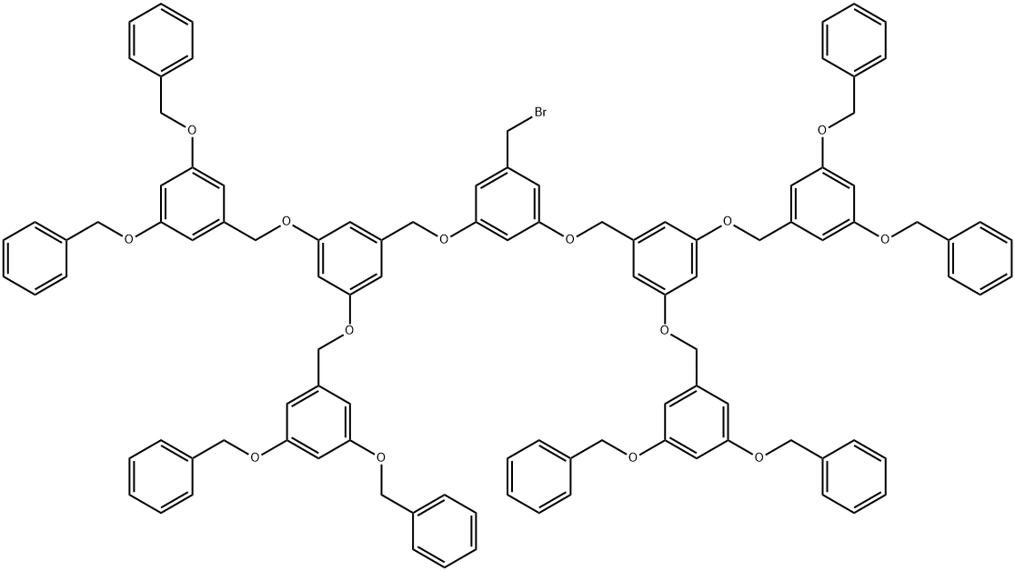 Benzene,1,3-bis[[3,5-bis[[3,5-bis(phenylmethoxy)phenyl]methoxy]phenyl]methoxy]-5-(bromomethyl)- Structure