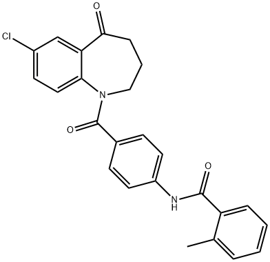 N-(4-(7-chloro-5-oxo-2,3,4,5-tetrahydro-1H-benzo[b]azepine-1-carbonyl)phenyl)-2-methylbenzamide Structure