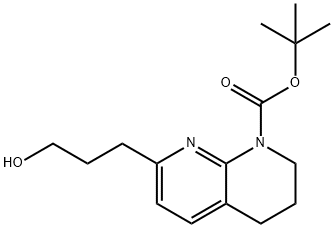 7-(3-羟丙基)-3,4-二氢-1,8-萘啶-1(2H)-羧酸叔丁酯 结构式