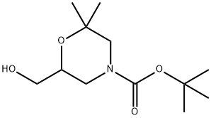 6-(羟甲基)-2,2-二甲基吗啉-4-羧酸叔丁酯,1416439-68-3,结构式