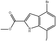 4-溴-7-氟-1H-吲哚-2-羧酸甲酯,1427380-14-0,结构式